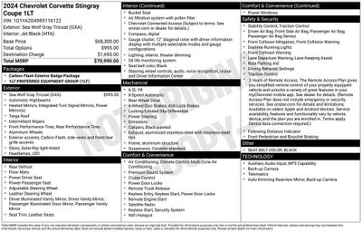 2024 Chevrolet Corvette Stingray 1LT