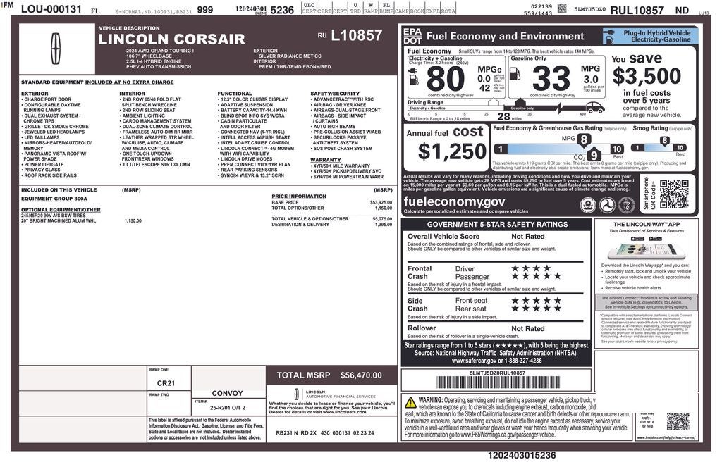 2024 Lincoln Corsair Plug-In Hybrid Grand Touring