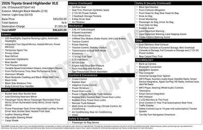 2026 Toyota Grand Highlander XLE