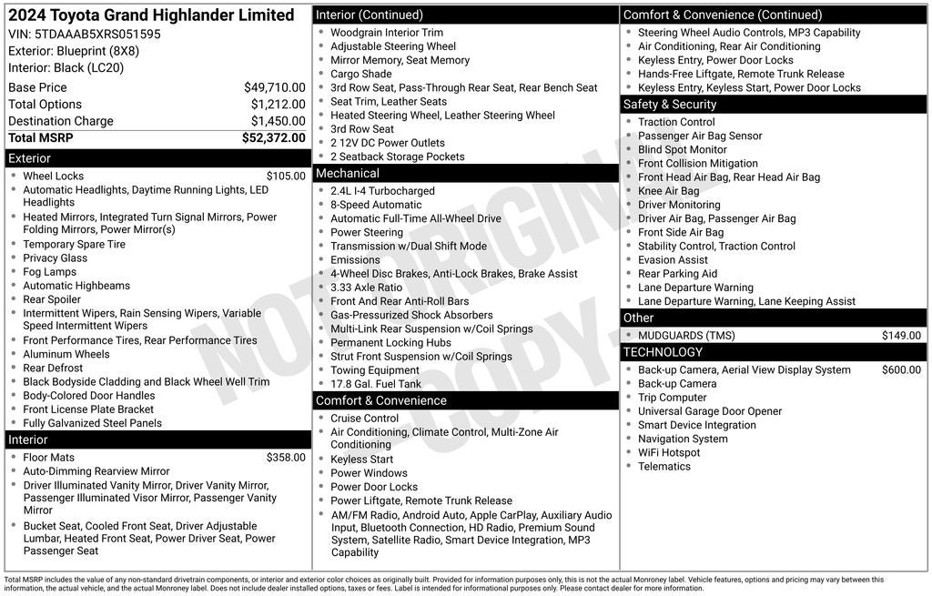 2024 Toyota Grand Highlander Limited