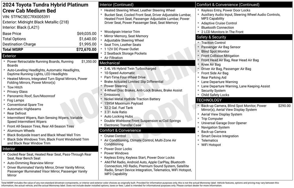 2024 Toyota Tundra Hybrid Platinum