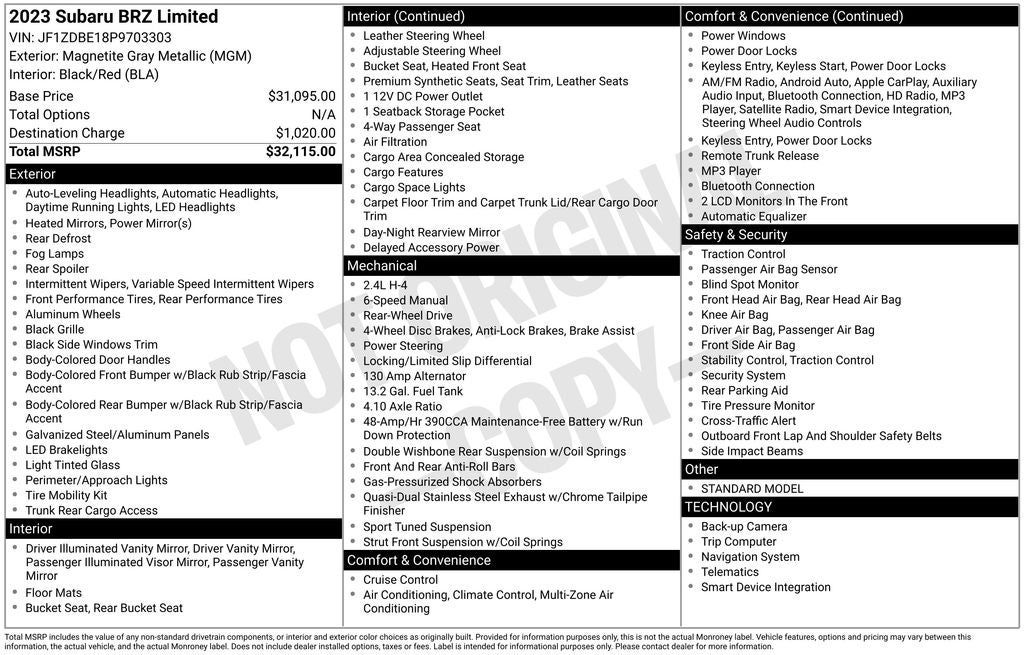 2023 Subaru BRZ Limited