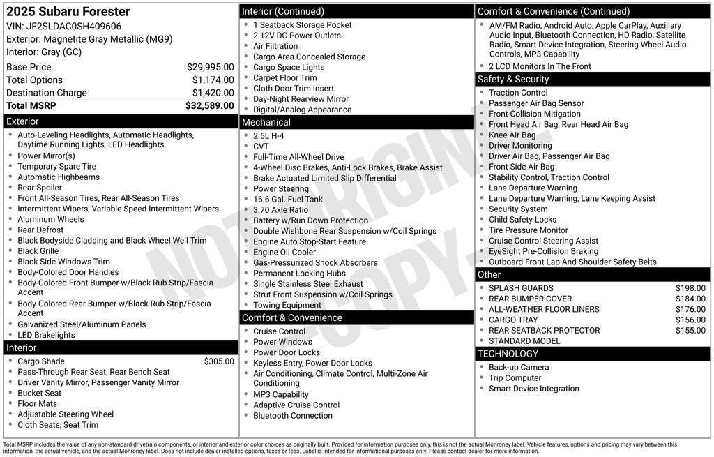 2025 Subaru Forester Base