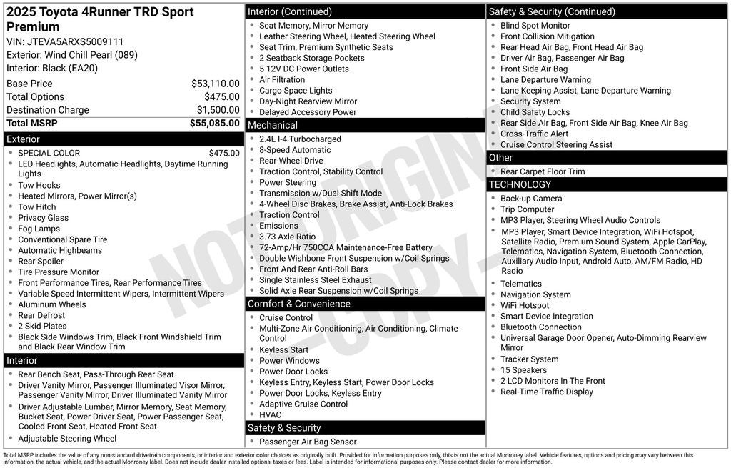 2025 Toyota 4Runner TRD Sport Premium