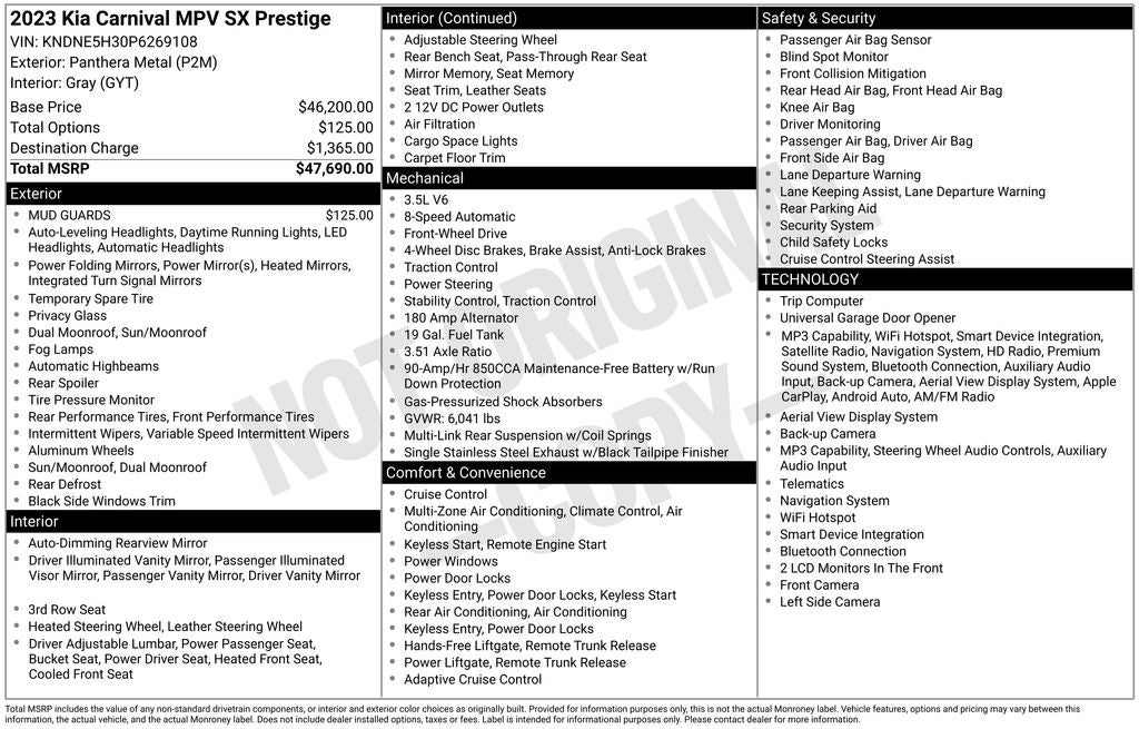 2023 Kia Carnival SX Prestige