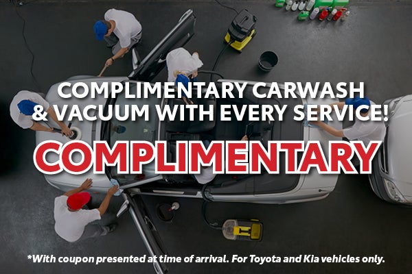 Complimentary Carwash & Vacuum with every Service!